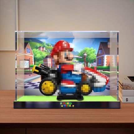 亚克力防尘罩子手办收纳盒适用72037马力欧卡丁车积木模型收纳盒