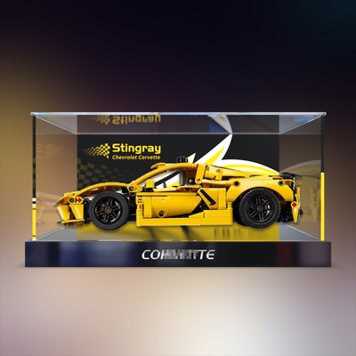 适用 42205雪佛兰科尔维特积木机械组模型透明防尘架亚克力展示盒