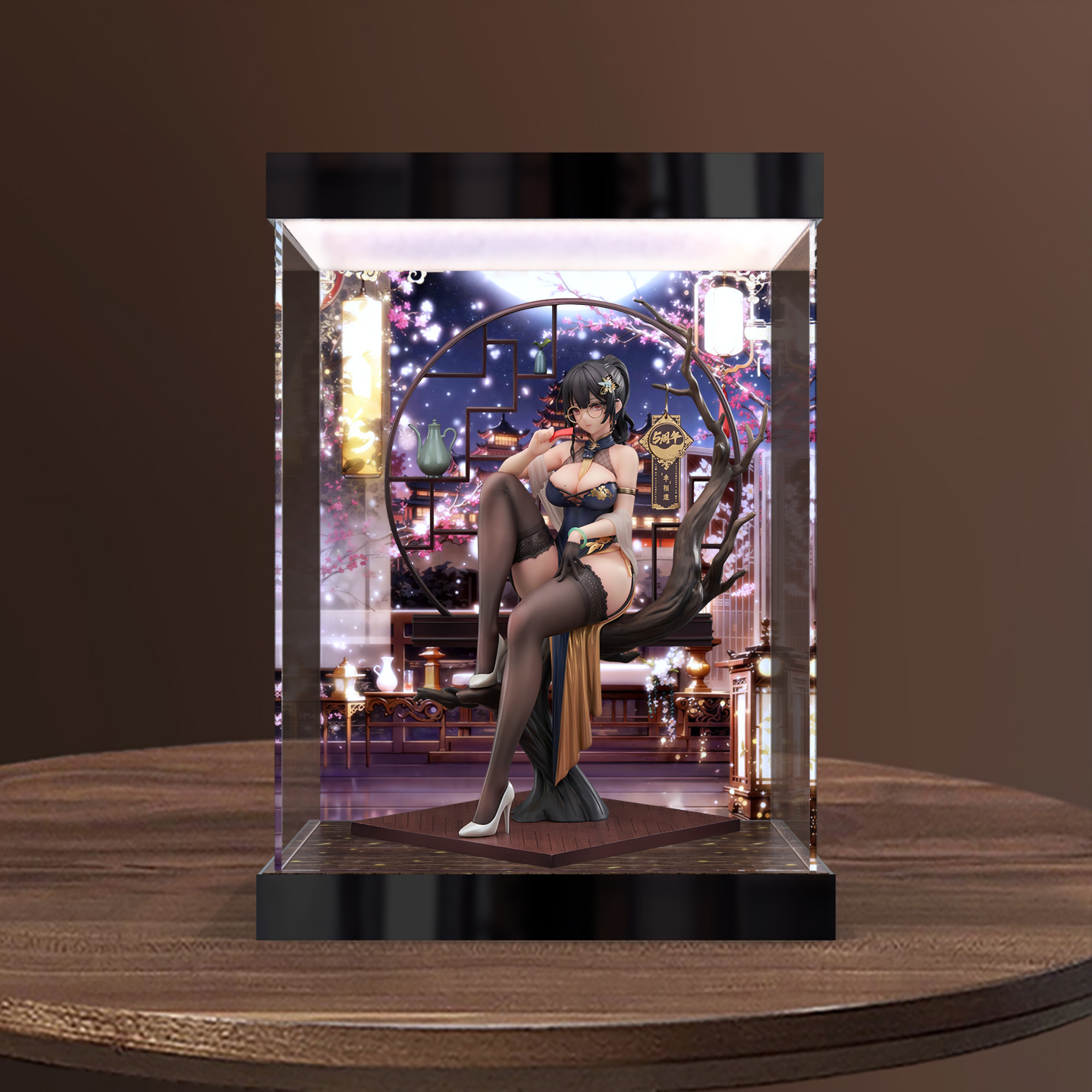 灯箱款适用虾米大模王夏芈「幸」相逢旗袍玄墨&踏雪亚克力展示盒