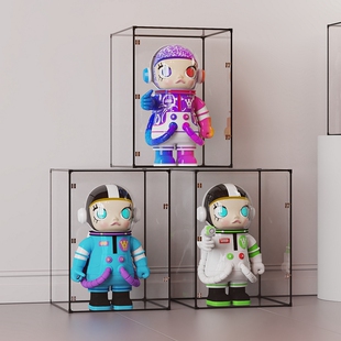 泡泡玛特MOLLY回归400%特调宇航员海绵宝宝侵蚀大久保收纳展示盒