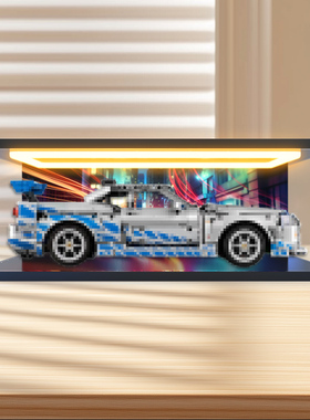 灯光高清亚克力收纳盒适用42210速度与激情日产GT-R积木防尘罩