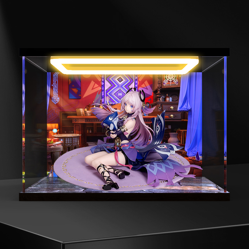 适用Myethos 原神 茜特菈莉·白星黑曜 手办灯光高清亚克力收纳盒
