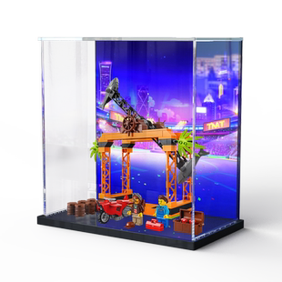 乐高展示盒60342鲨鱼攻击特技拼搭积木玩具专用亚克力防尘收纳盒