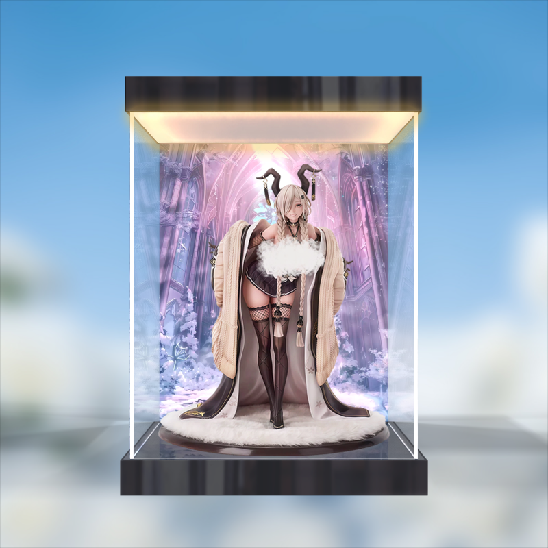 适用GSC GSAS 碧蓝航线 鳂 尾张 1/7 手办模型防尘罩灯箱款收纳盒