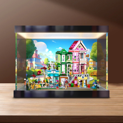 灯光亚克力收纳盒适用42670 心湖城休闲广场好朋友模型积木防尘
