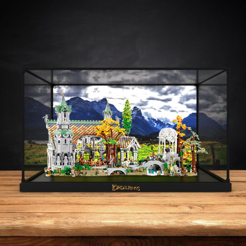 适用乐高指环王10316 幽谷瑞文戴尔城堡模型亚克力收纳展示盒