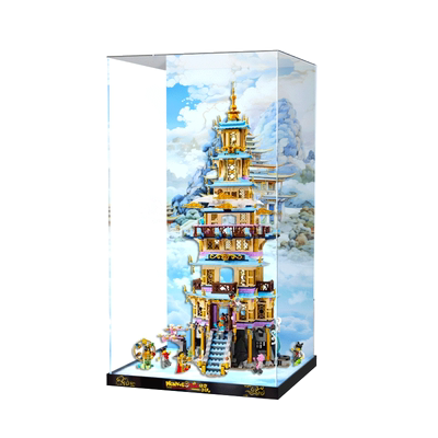 适用乐高悟空小侠系列 80058凌霄宝塔模型透明亚克力收纳展示盒