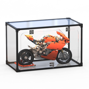 适用乐高42107杜卡迪摩托车亚克力展示盒 透明防尘盒子手办收纳盒