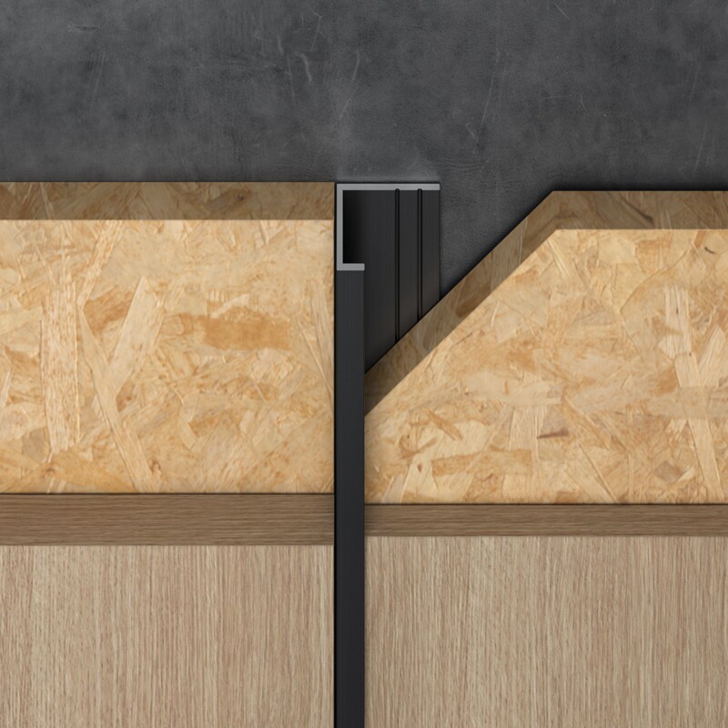 持雍铝合金属条包边条压条l背景墙工型线踢脚线9厘护墙板收口黑色