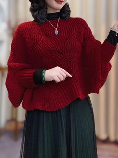 针织披肩女2023新款外搭高端薄款套头春秋百搭时尚洋气蝙蝠衫外套