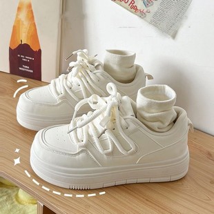 白板鞋 学生百搭运动鞋 女2024春秋爆款 小众原创厚底小白鞋