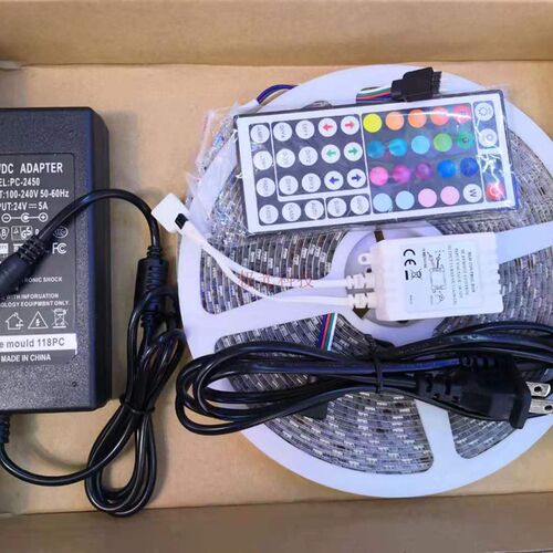 24VLED5050厚板10米/卷软灯带家用酒吧装饰照明44键红外24V5A电源