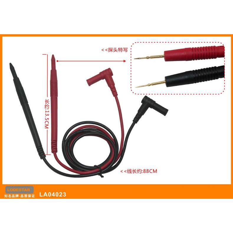乐达LA04023特尖万用表表笔SMD测试表笔10A特细特尖表笔硅胶表棒