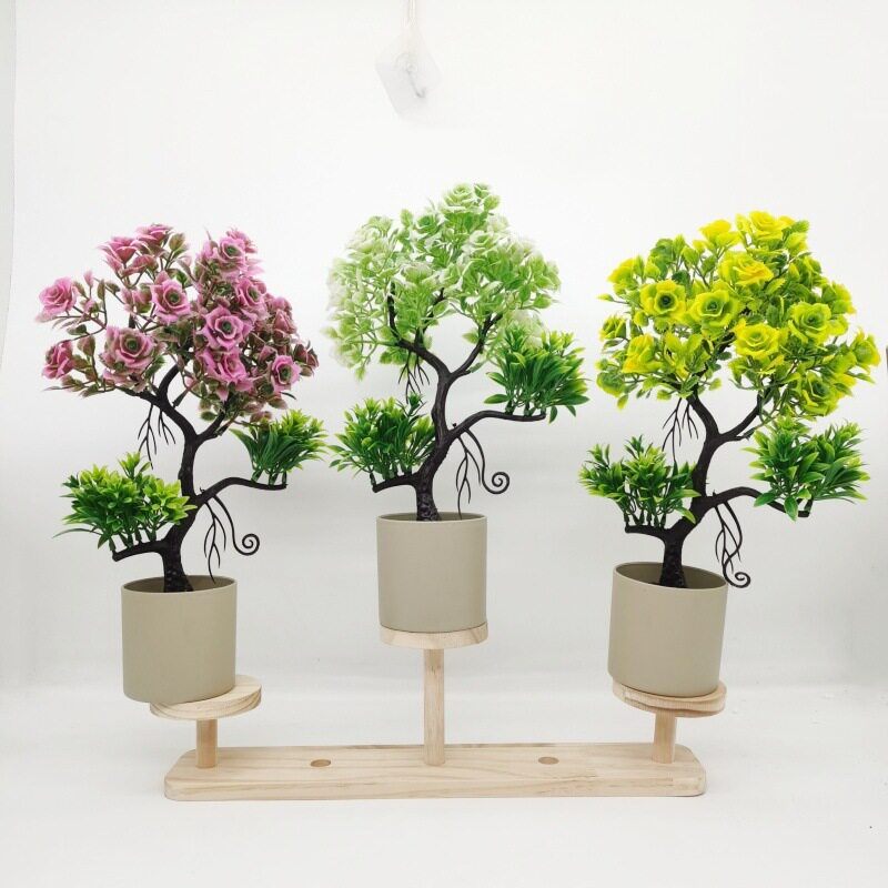 仿真绿植盆栽塑料情人玫瑰假花小树盆景家居客厅桌面装饰品小摆件