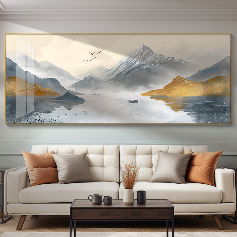 부드러운 항해 풍경 그림 사무실 매달려 그림 새로운 중국 스타일의 거실 장식 그림 차 방 소파 배경 벽 잉크 그림