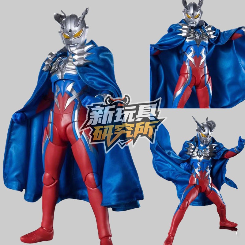 赛罗SHF奥特ZERO兔子蓝色披风新生代之星关节超可动手办模型玩具