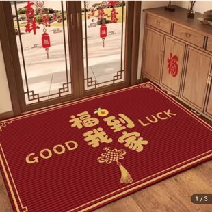 向乾精选马年入户门垫进门地垫福到我家硅藻泥玄关脚垫新居红a02