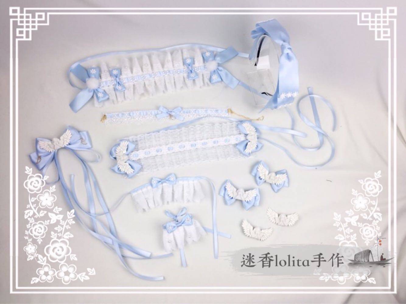 满包邮原创Lolita天使柄发饰 甜美百搭sax色洛丽塔LO娘发带KC小物,饰品/流行首饰/时尚饰品新,发饰,淘宝优惠券,粉丝福利购,淘宝优惠卷