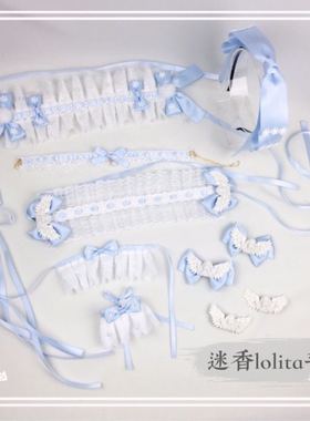 满包邮原创Lolita天使柄发饰 甜美百搭sax色洛丽塔LO娘发带KC小物