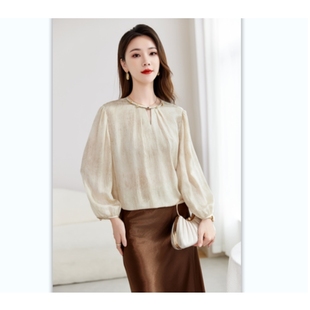 12599800 邢康莉甄选 水墨佳人桑蚕丝真丝气质女装 小衫