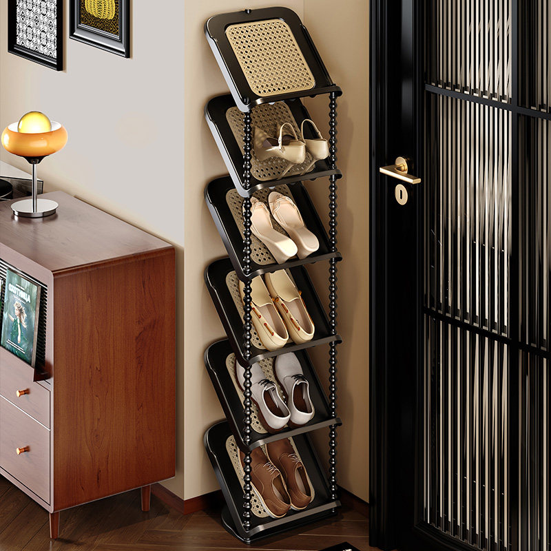 【中古风家居】藤编鞋架入户门口