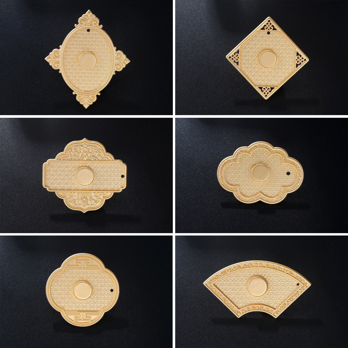 宋锦diy个性手工冰箱贴哑金国风几何图形底托带盖底胚合金配件潮,家居饰品,冰箱贴,淘宝优惠券,粉丝福利购,淘宝优惠卷