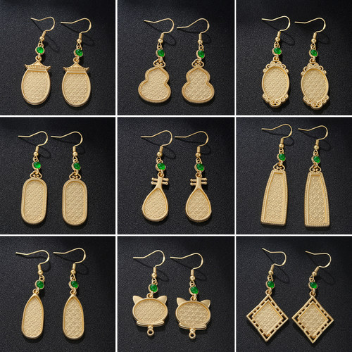 宋锦diy耳环女手工非遗耳饰配件