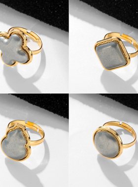 diy宋锦开口戒指底托配件指环女