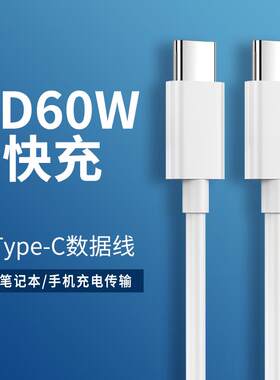 双type-c数据线公对公PD60w快充Macbook Pro充电器线ipad11两头tepc适用华为小米笔记本ctoc双向3A闪充