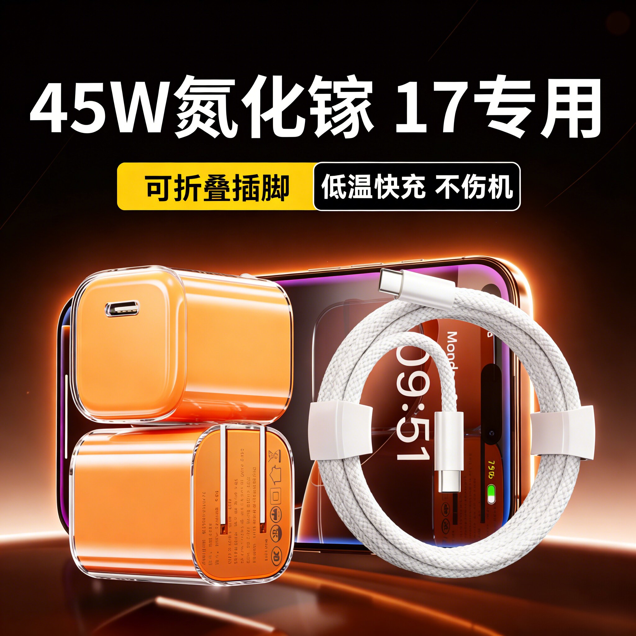 适用苹果16pro充电线15promax数据线iphone手机plus加长2米USBC套装ipad冲max双头Typec充电器45w氮化镓正品