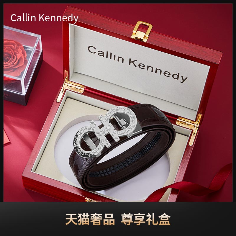 CallinKennedy鳄鱼皮带钢扣