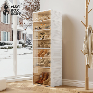 蚂蚁盒子免安装可折叠加宽鞋柜大容量宿舍收纳盒防尘可视加厚鞋盒