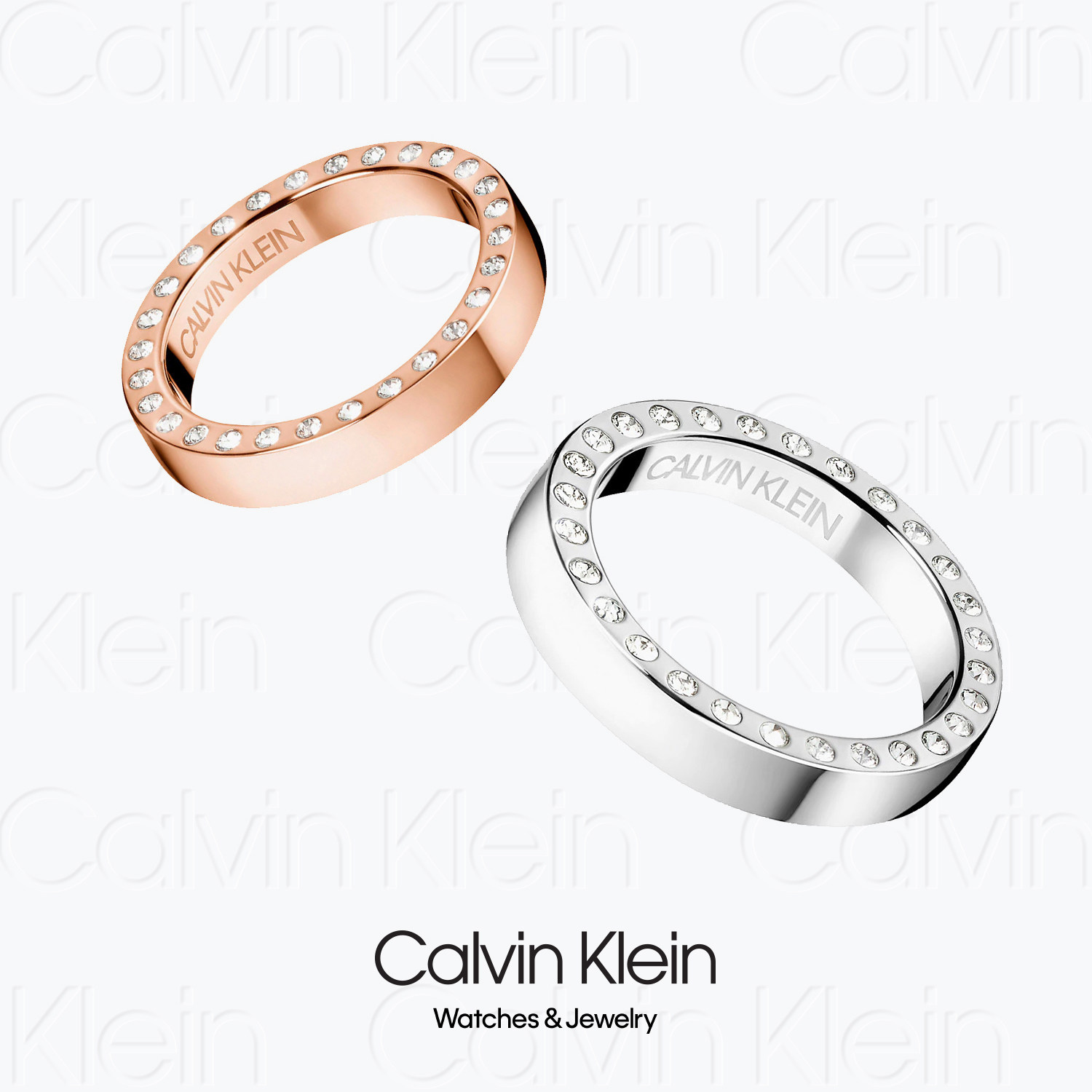 ring - 2019 calvin klein hook kj06pr1402 - ck边钻情侣戒指