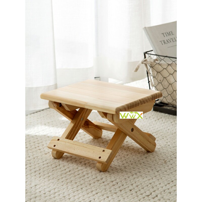 Folding stool portable household solid wood taburet outdoor