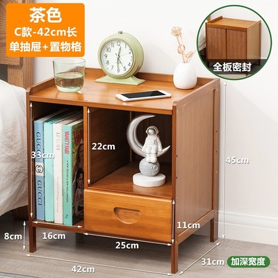European style bedside table mini bedroom wooden storage