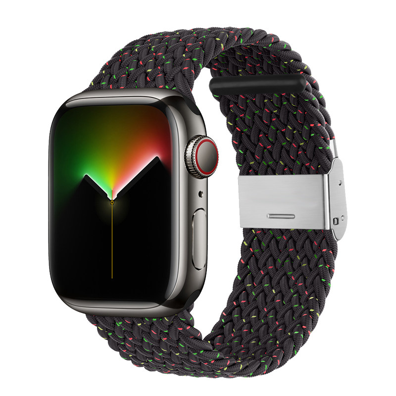 海纳百通适用苹果s7手表iwatch8代S9尼龙编织表带apple watch9/8/se/7/6/5代通用单圈卡扣替换带真皮配件彩虹属于什么档次？