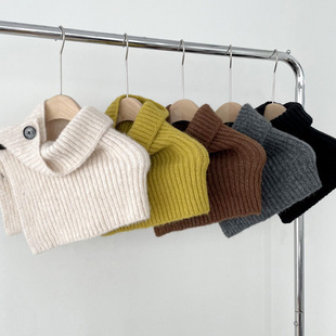 新款羊毛高领套头针织围脖女秋冬韩版百搭保暖护颈脖套假领子纯色