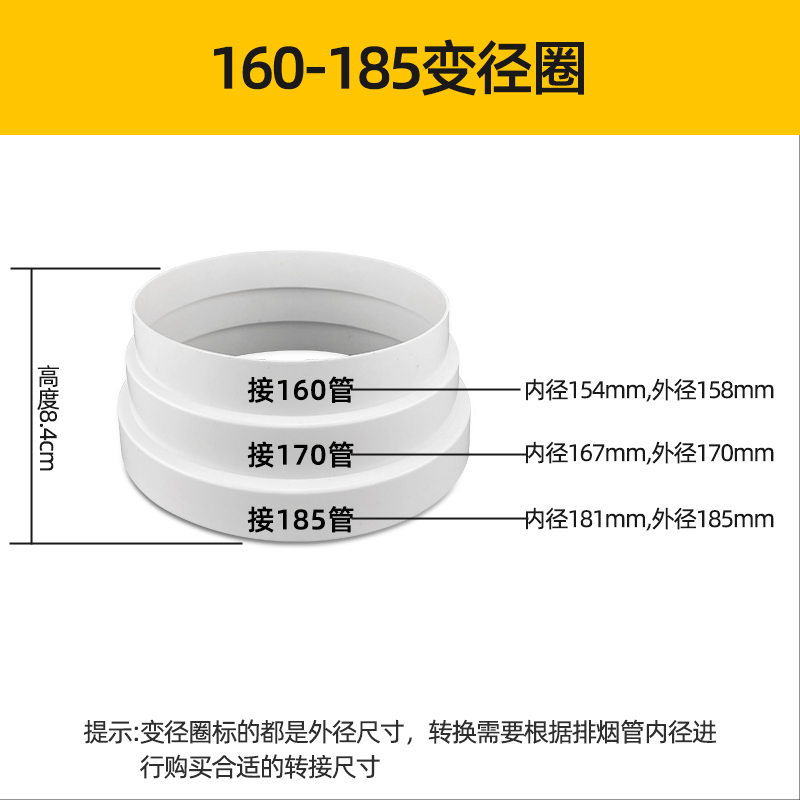 抽油烟机排烟管变径圈大小转接头厨房止逆阀排风管转换器通用配件