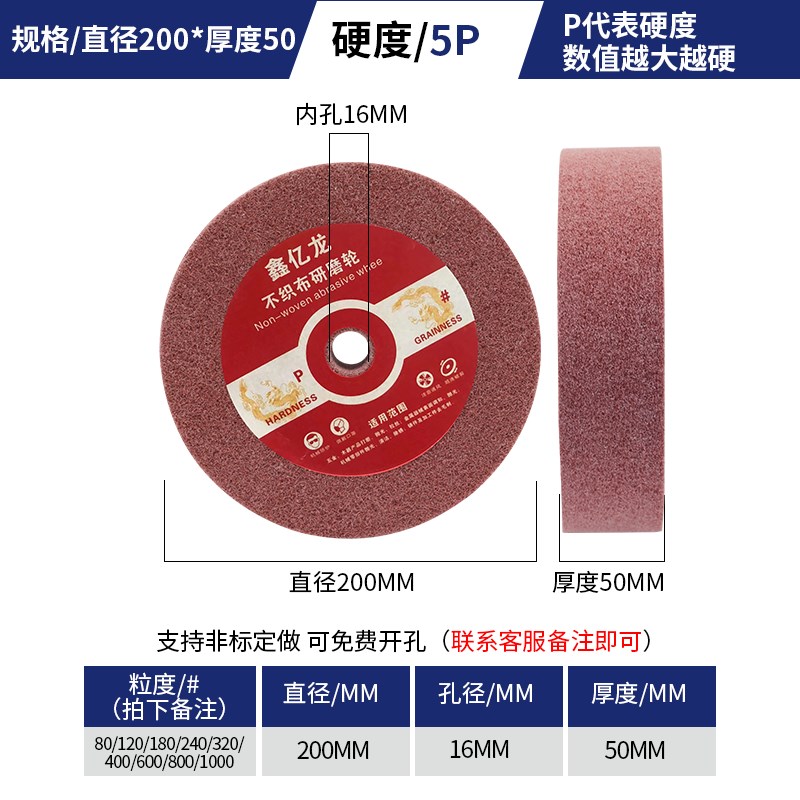 纤维轮尼龙抛光轮金属不锈钢拉丝轮150/200/250/300打磨片抛光片