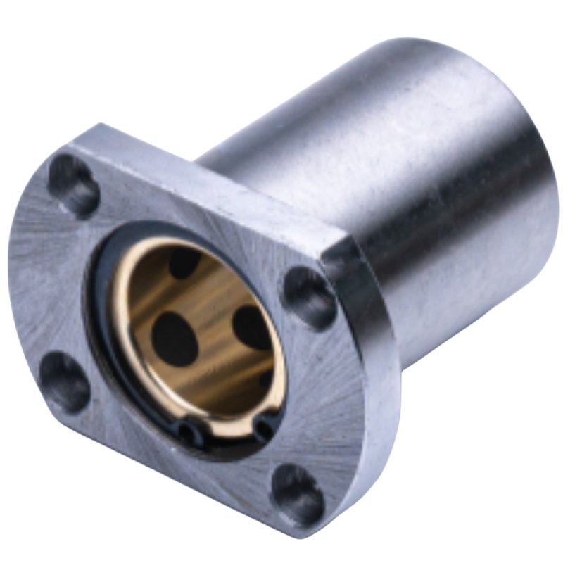 代替LMH6-60LUU内径双切边法兰直线轴承外钢石墨铜套无油衬套加长