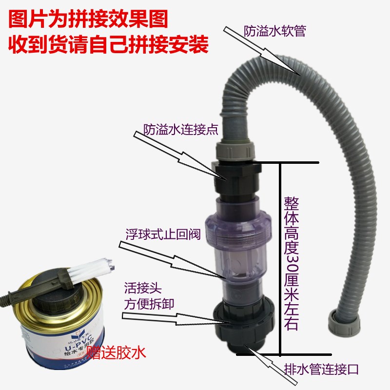 下水管防反水器立式厨房下水道止回阀竖装逆止阀排水管防溢水防返