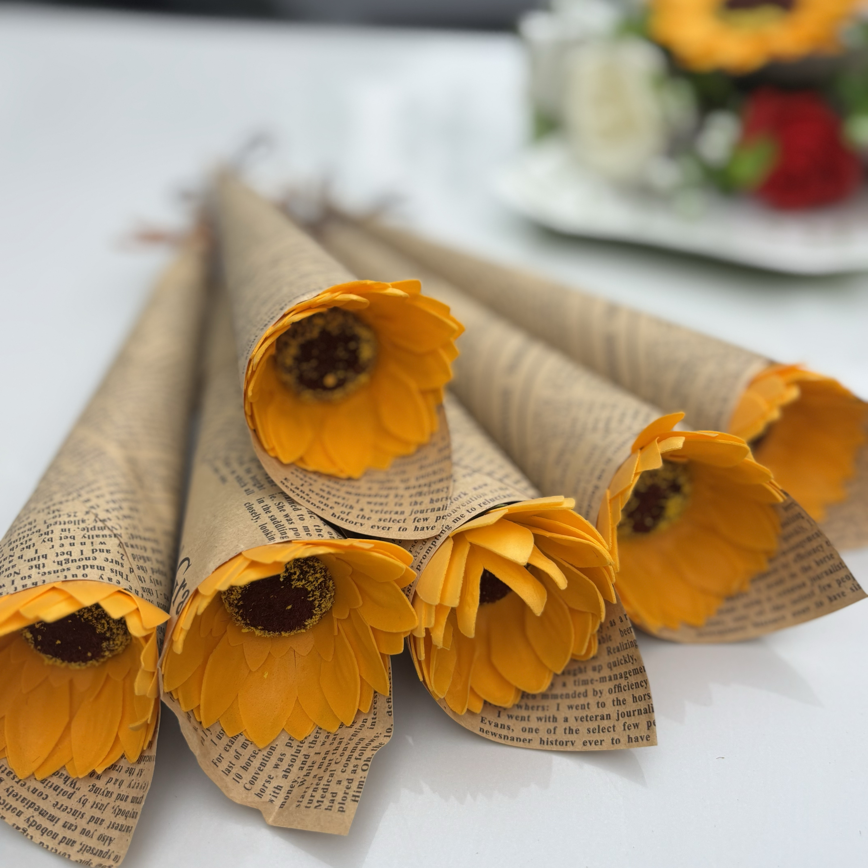 圣诞仿真花向日葵花束单支肥皂花永生玫瑰花香皂花活动送客户礼物