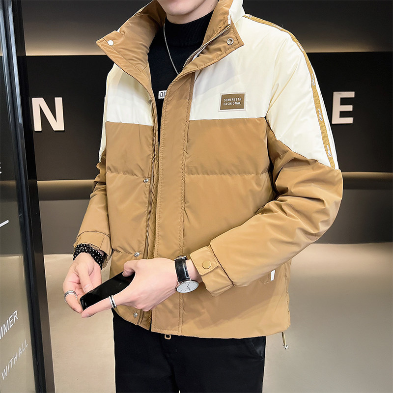 B255-5577-P185店主风男士高品质冬季拼色潮流立领帅气羽绒服男,男装羽绒服,电商B255