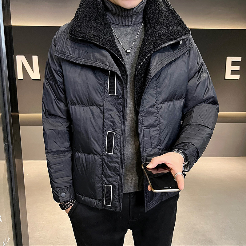 B255185-P185控268店主风男士假两件毛领高品质羽绒外套男,男装羽绒服,电商B255