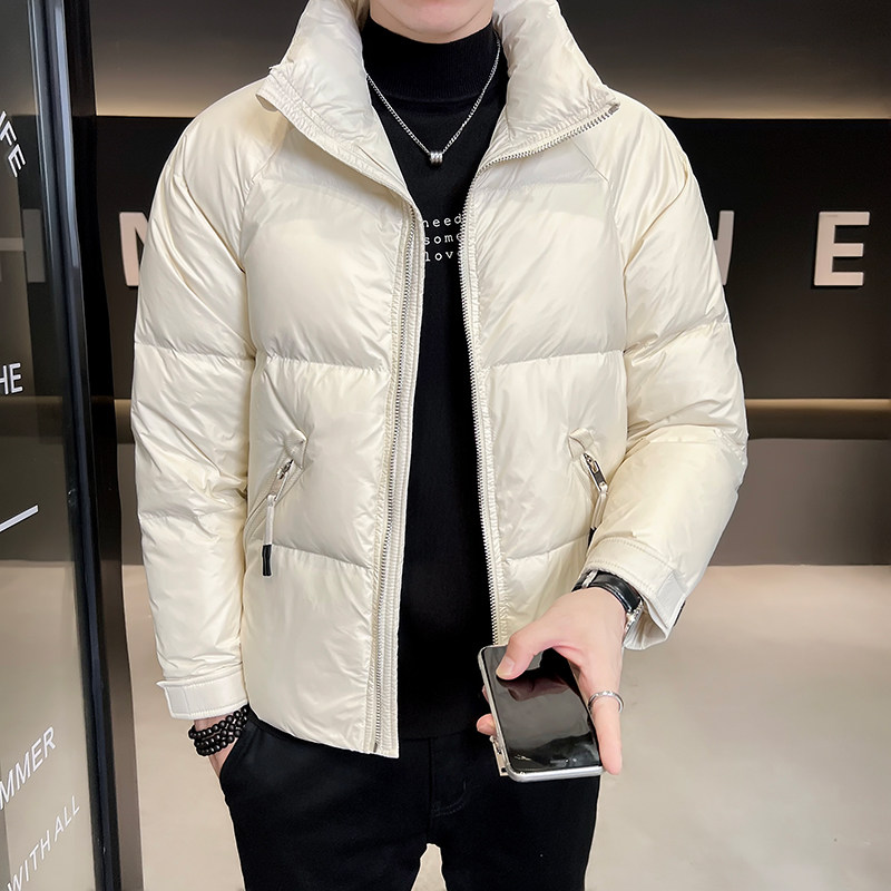 B255-6608-P1652022冬季立领男士简约纯色高品质羽绒服休闲外套,男装羽绒服,电商B255