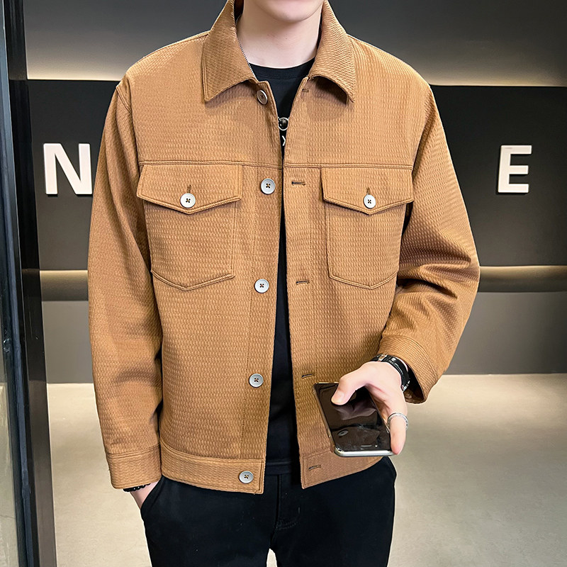 B2556801-M-4XL-P135店主风2023新款简约百搭夹克男高品质,男装夹克,电商B255
