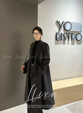 【伶俐专属】90白鸭绒西装拉毛时尚气质羽绒大衣套装D58TZC3277B