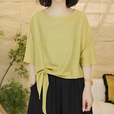 新款夏季休闲侧边系带时尚减龄宽松显瘦女士衬衫