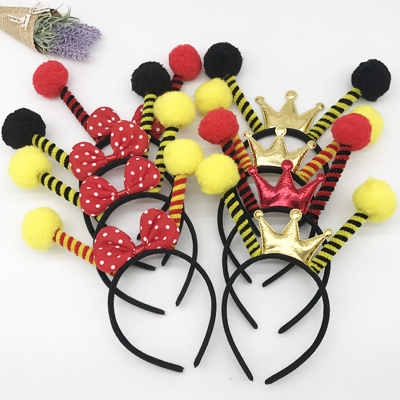 派对聚会表演出道具卡通动物装扮头饰cos儿童小蜜蜂触角头箍