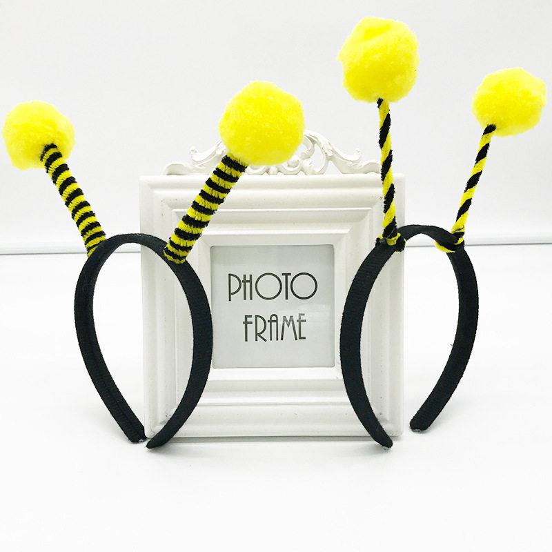 派对聚会表演出道具卡通动物装扮头饰cos儿童小蜜蜂触角头箍发卡